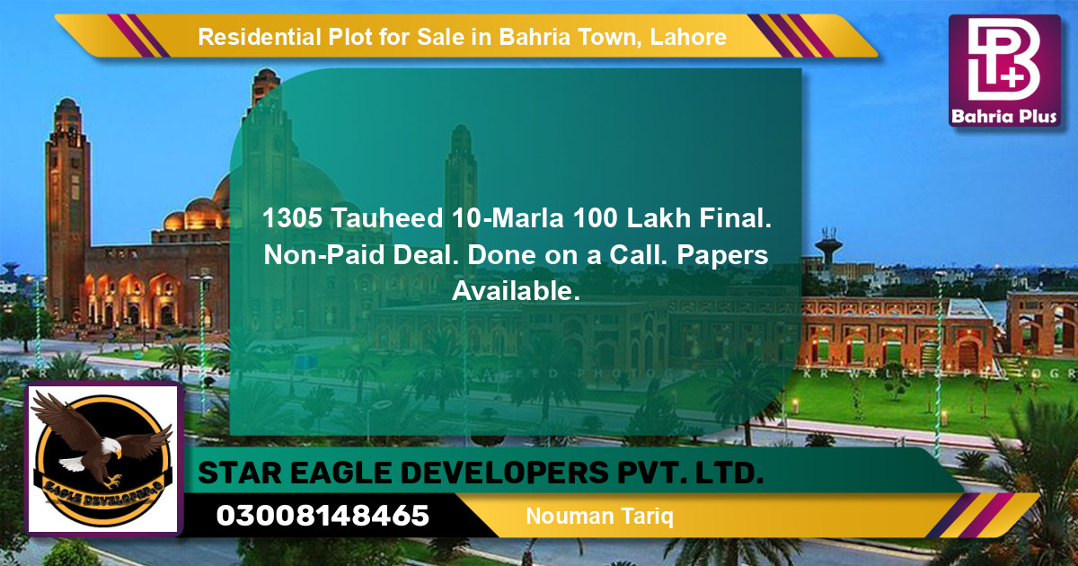 Residential Plot for Sale in Bahria Town, Lahore - (BP-146446)