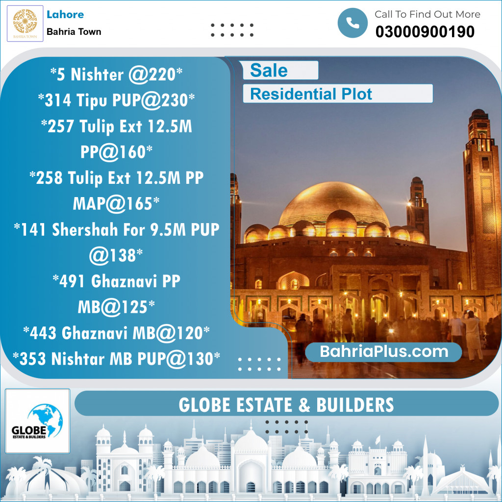 Residential Plot for Sale in Sector E - Nishtar Block -  Bahria Town, Lahore - (BP-146473)