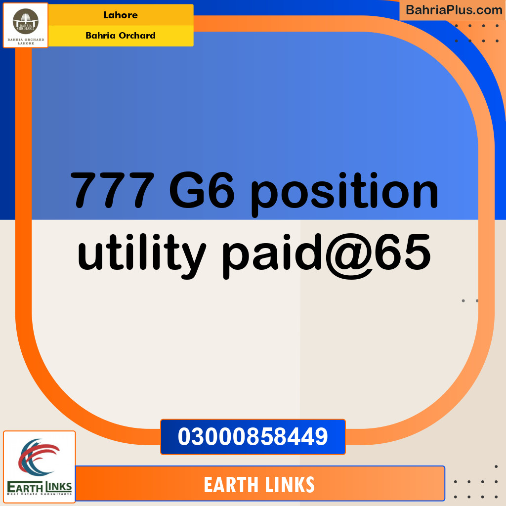 Residential Plot for Sale in Phase 4 - G6 Block -  Bahria Orchard, Lahore - (BP-146480)