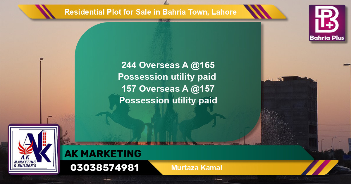 Residential Plot for Sale in Bahria Town, Lahore - (BP-146500)