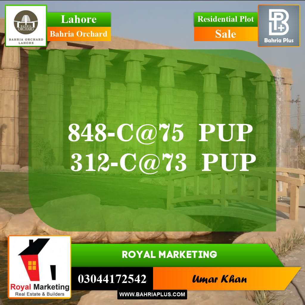 Residential Plot for Sale in Bahria Orchard, Lahore - (BP-146542)