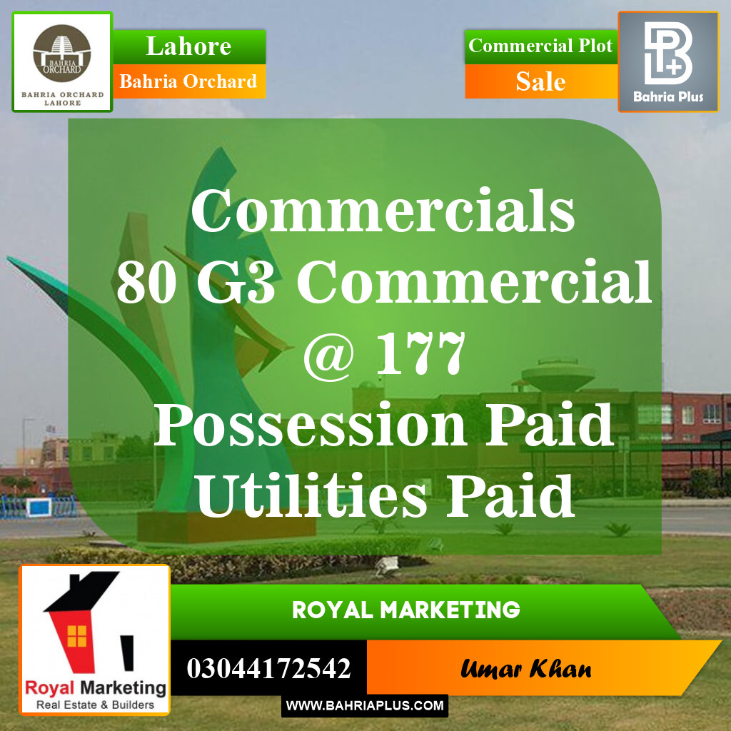Commercial Plot for Sale in Bahria Orchard, Lahore - (BP-146543)