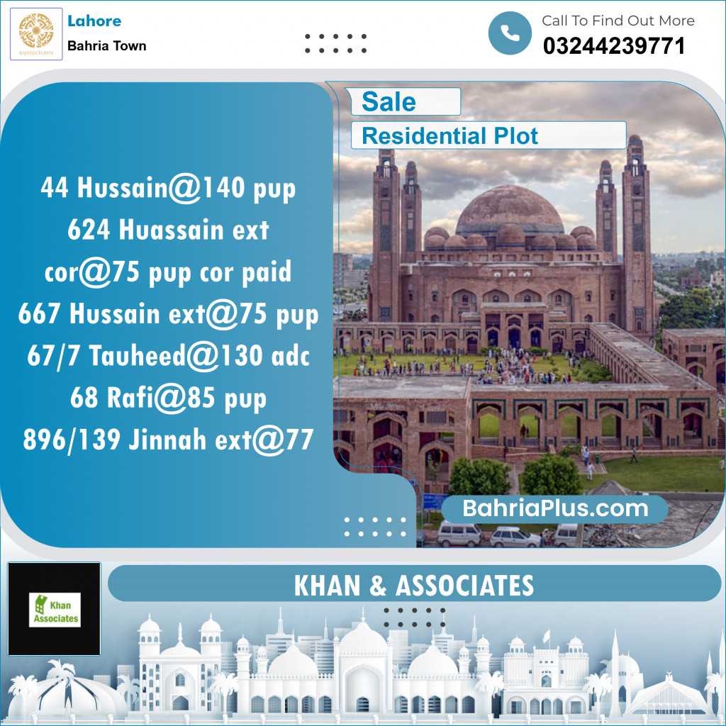 Residential Plot for Sale in Bahria Town, Lahore - (BP-146544)