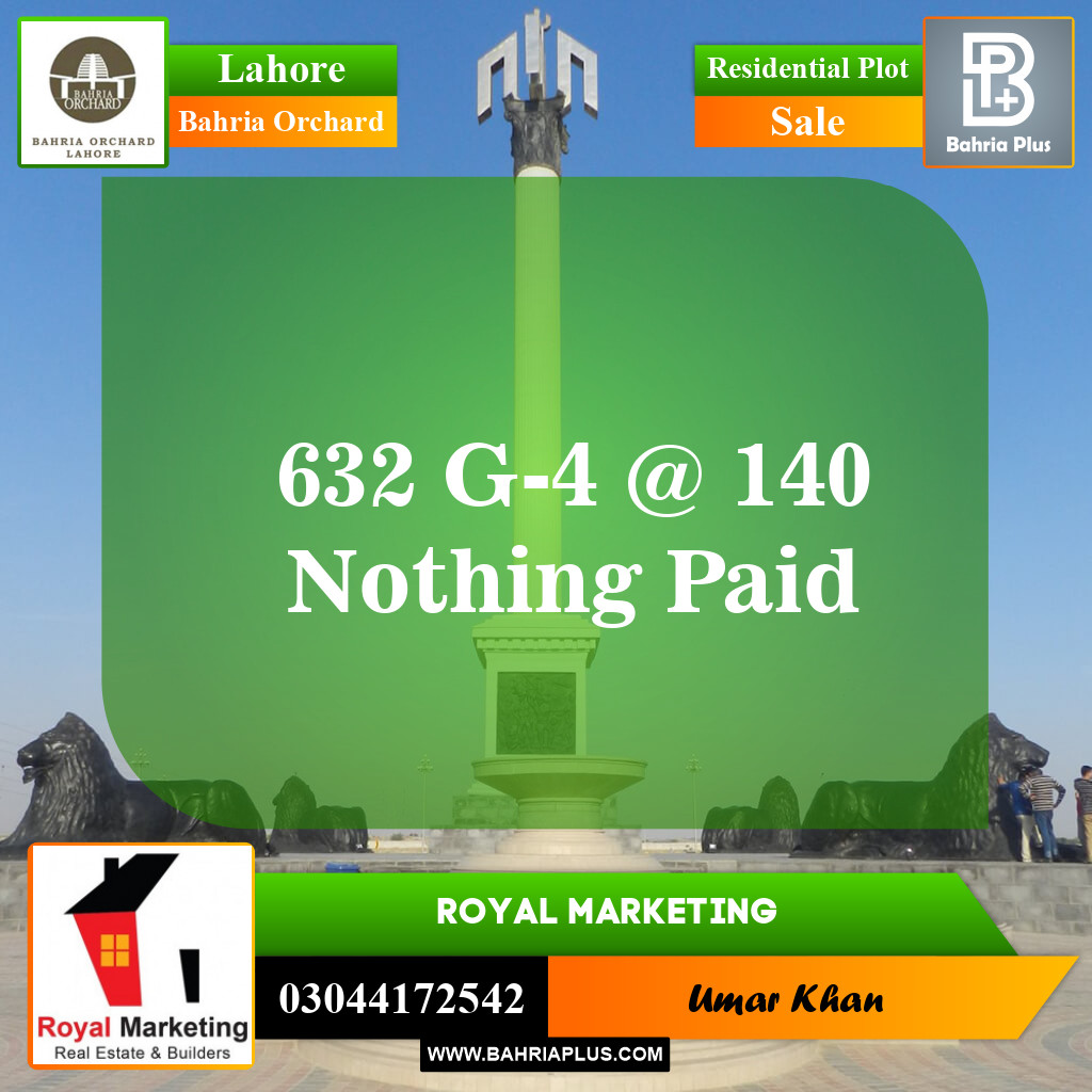 Residential Plot for Sale in Bahria Orchard, Lahore - (BP-146546)