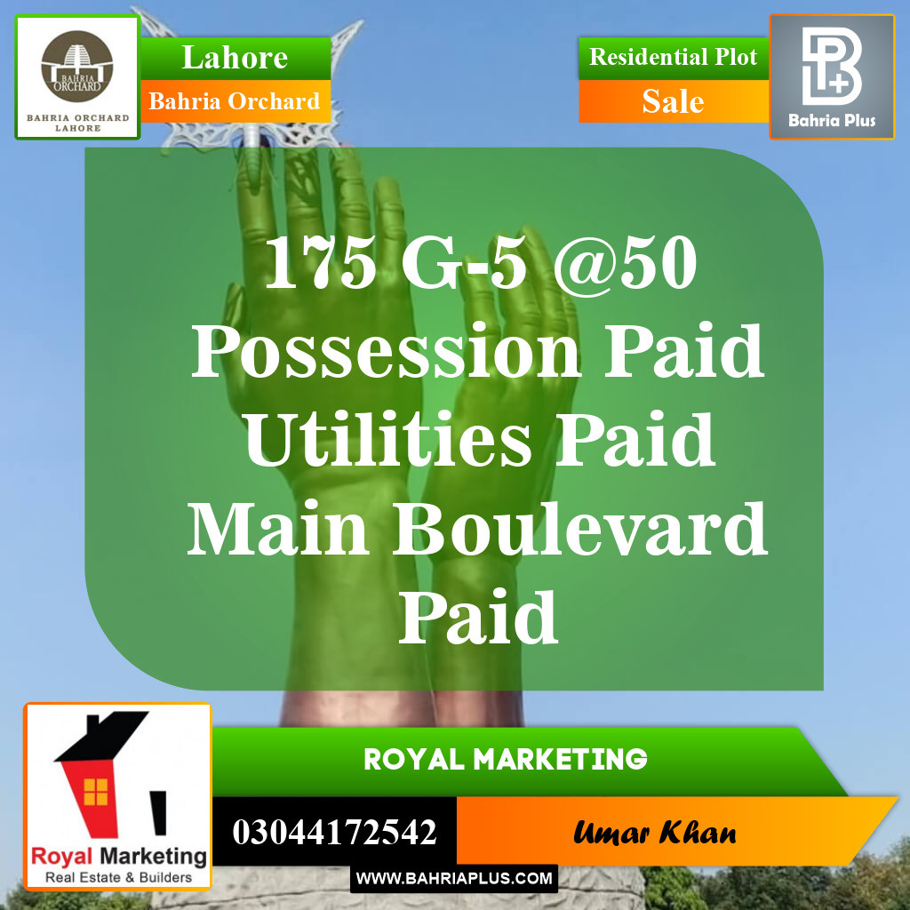 Residential Plot for Sale in Bahria Orchard, Lahore - (BP-146548)
