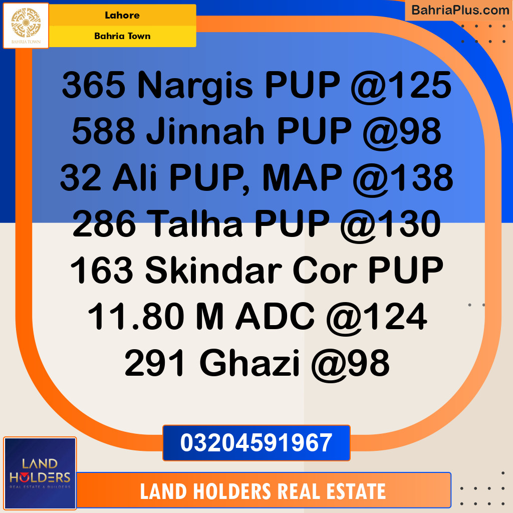 Residential Plot for Sale in Bahria Town, Lahore - (BP-146574)