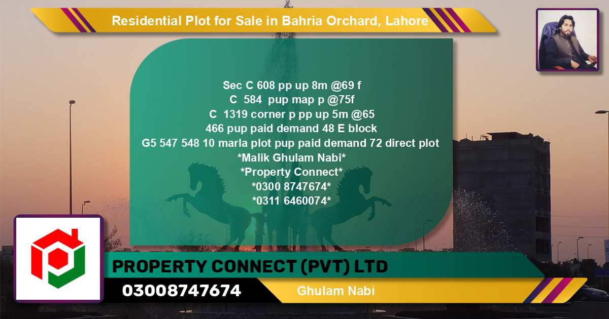 Residential Plot for Sale in Bahria Orchard, Lahore - (BP-146585)