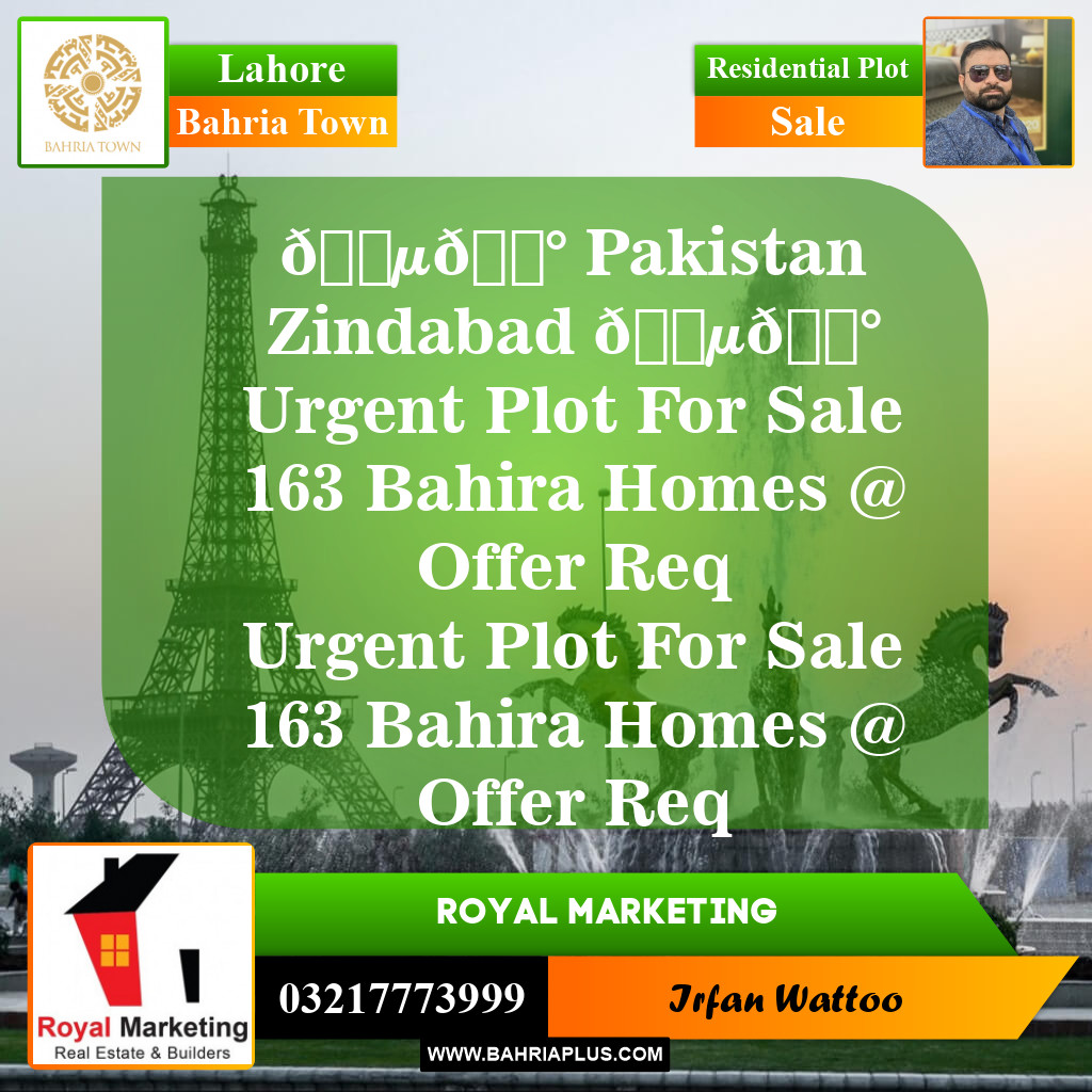 Residential Plot for Sale in Bahria Town, Lahore - (BP-146596)