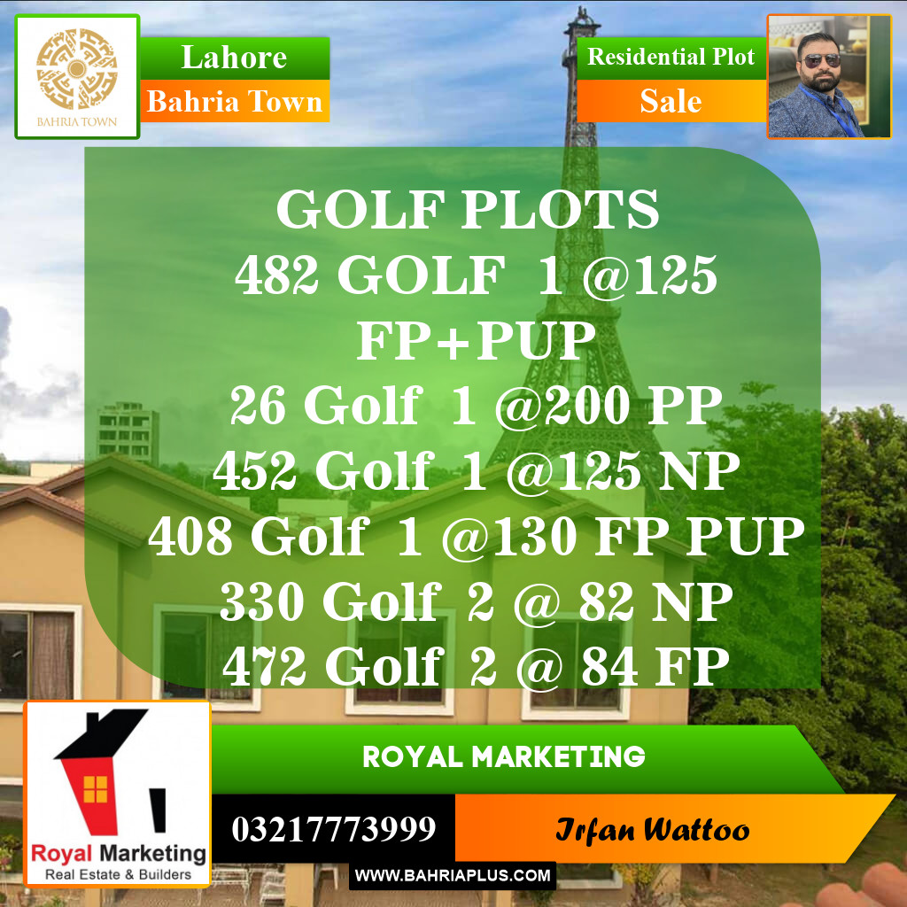 Residential Plot for Sale in Bahria Town, Lahore - (BP-146599)