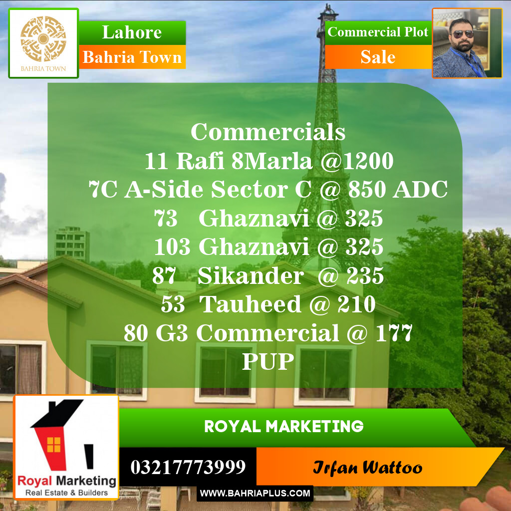 Commercial Plot for Sale in Bahria Town, Lahore - (BP-146603)