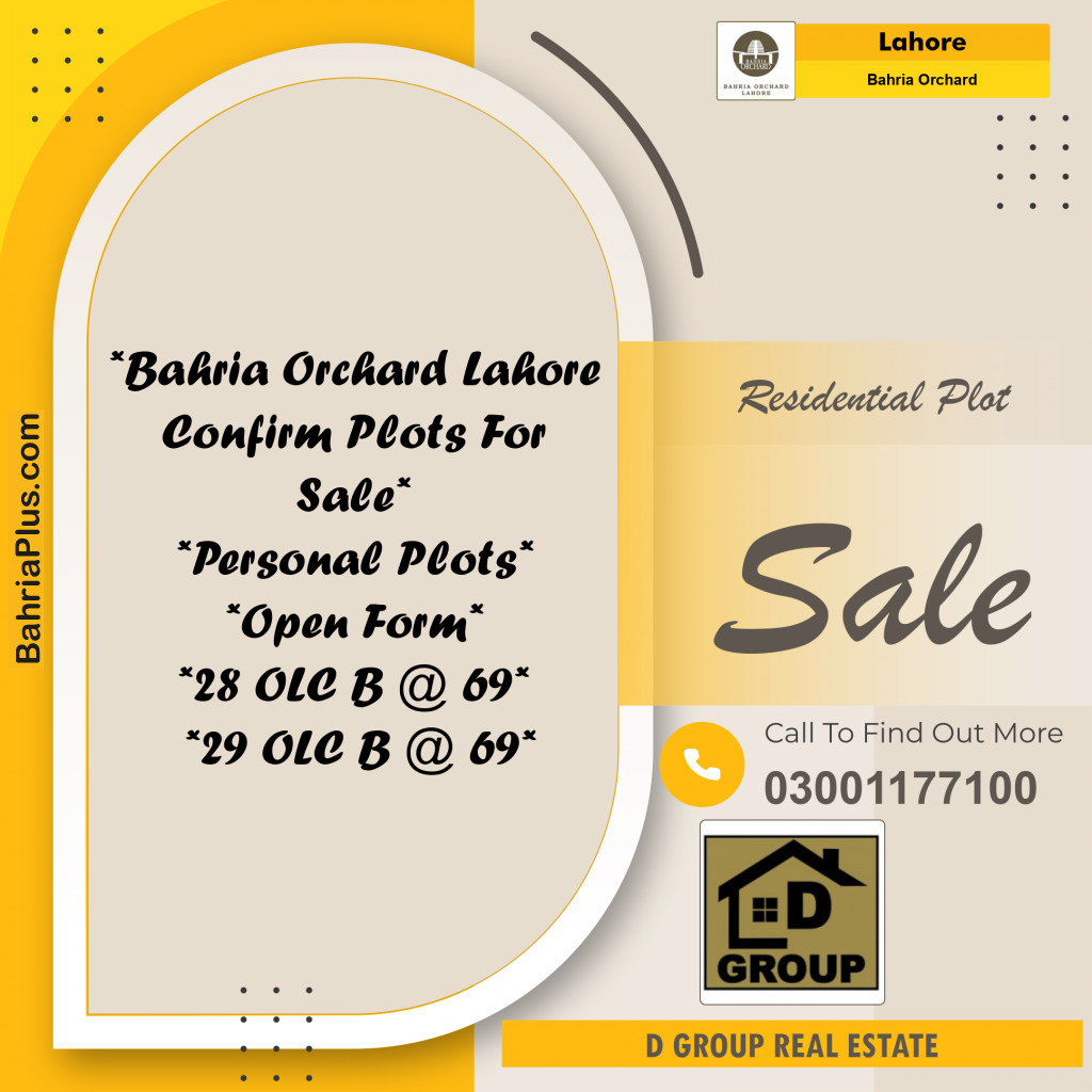 Residential Plot for Sale in Bahria Orchard, Lahore - (BP-146658)