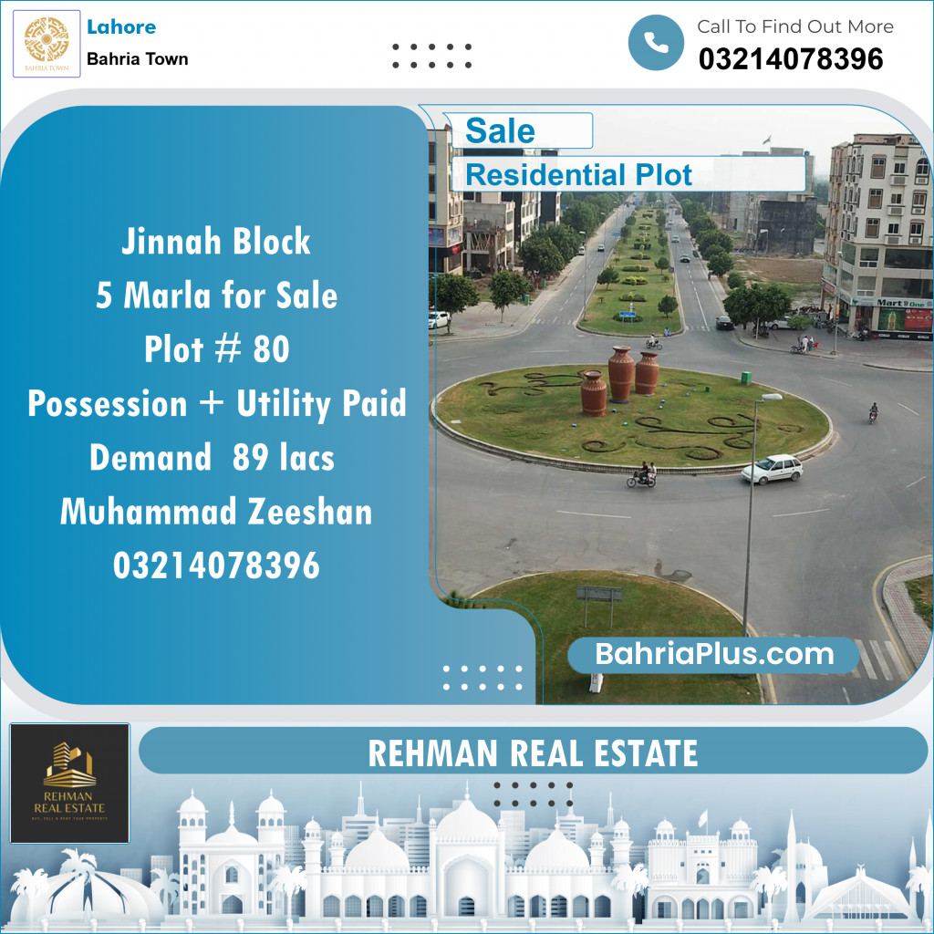 Residential Plot for Sale in Bahria Town, Lahore - (BP-146660)