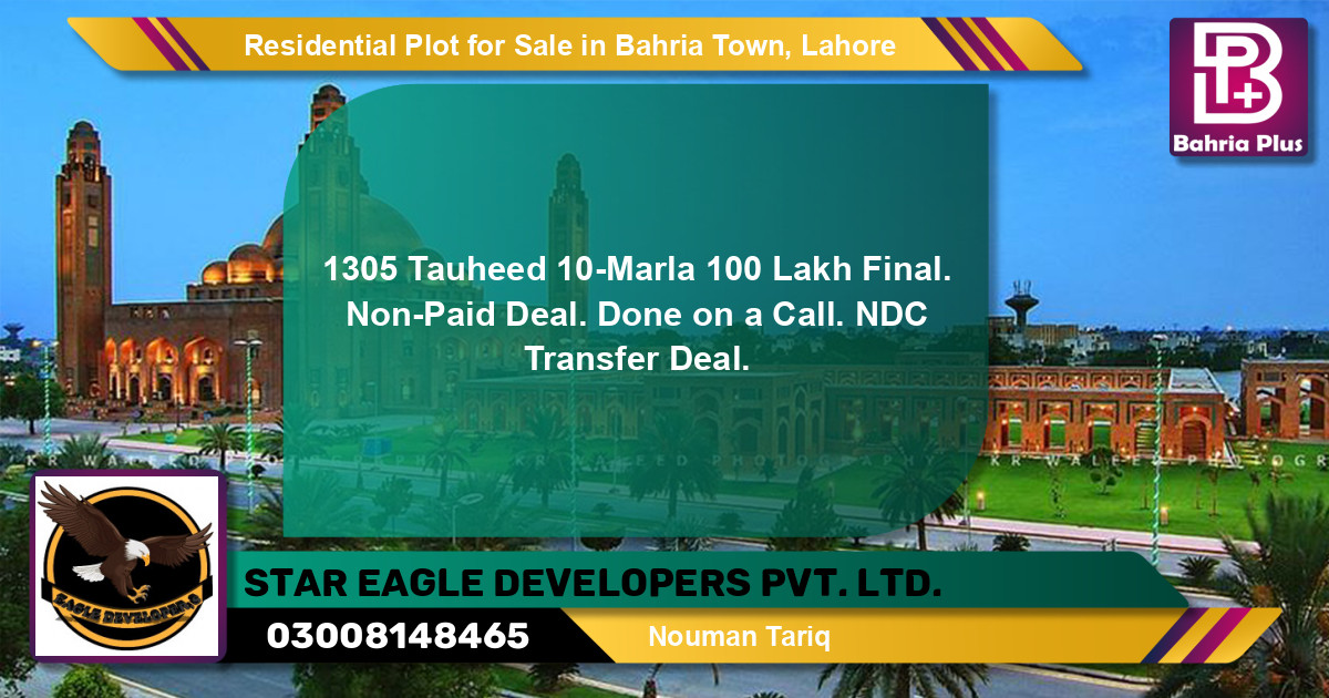 Residential Plot for Sale in Bahria Town, Lahore - (BP-146681)