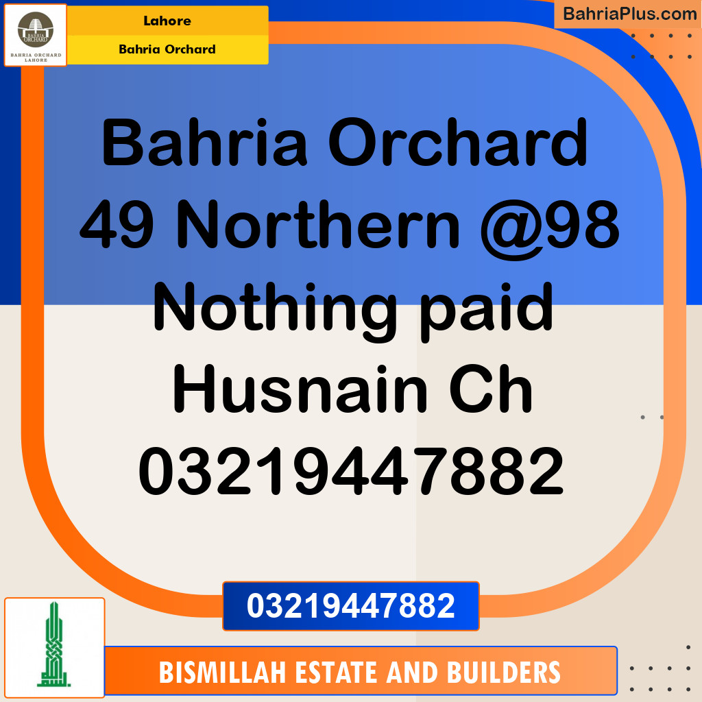 Residential Plot for Sale in Bahria Orchard, Lahore - (BP-146684)