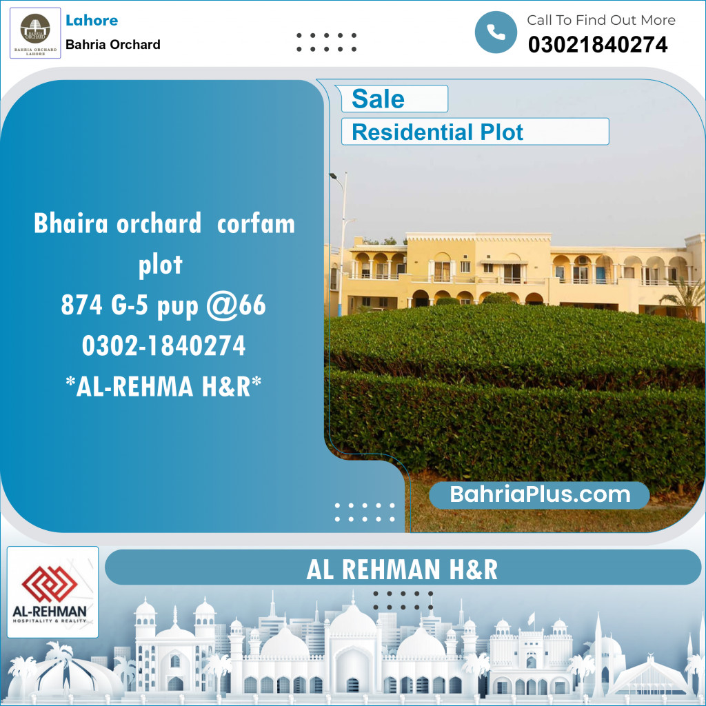 Residential Plot for Sale in Phase 4 - G5 Block -  Bahria Orchard, Lahore - (BP-146714)