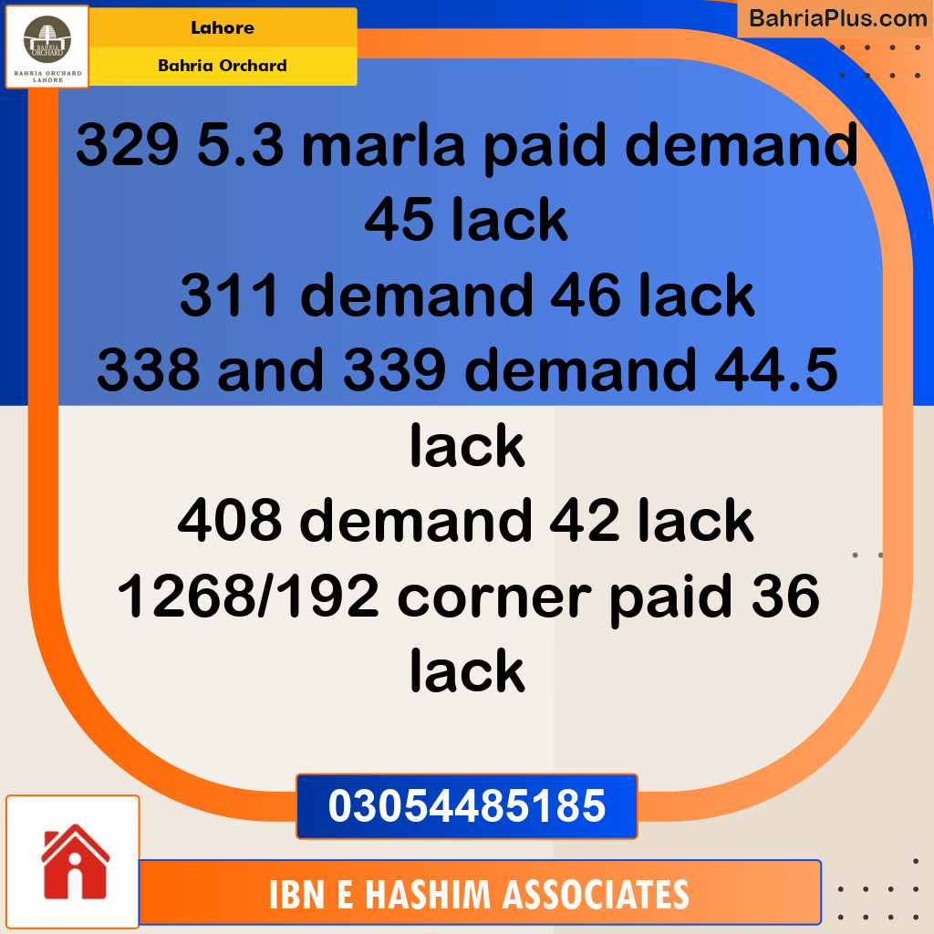 Residential Plot for Sale in Bahria Orchard, Lahore - (BP-146746)