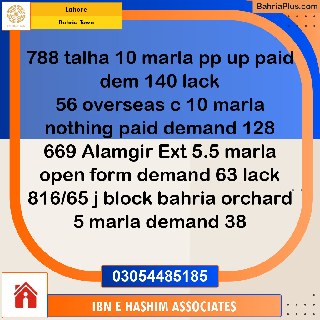 Residential Plot for Sale in Bahria Town, Lahore - (BP-146753)