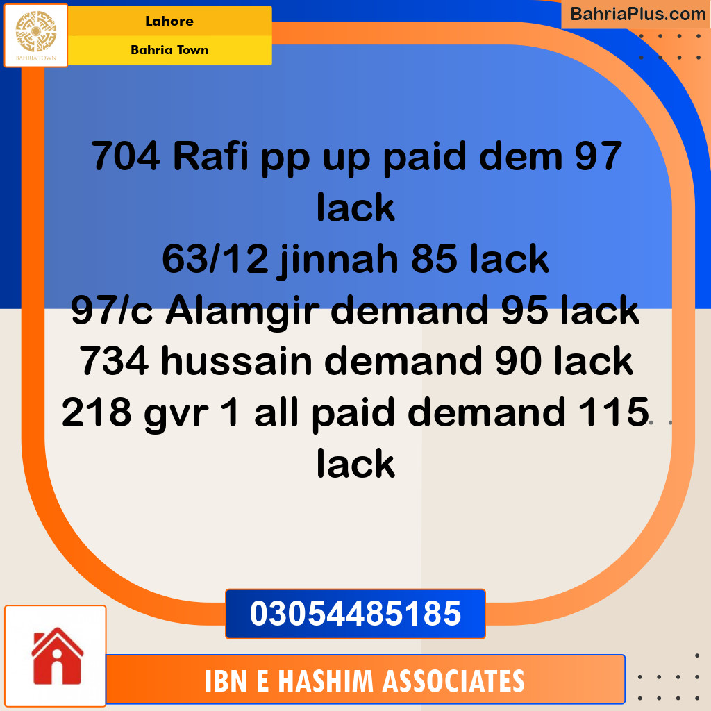 Residential Plot for Sale in Bahria Town, Lahore - (BP-146757)