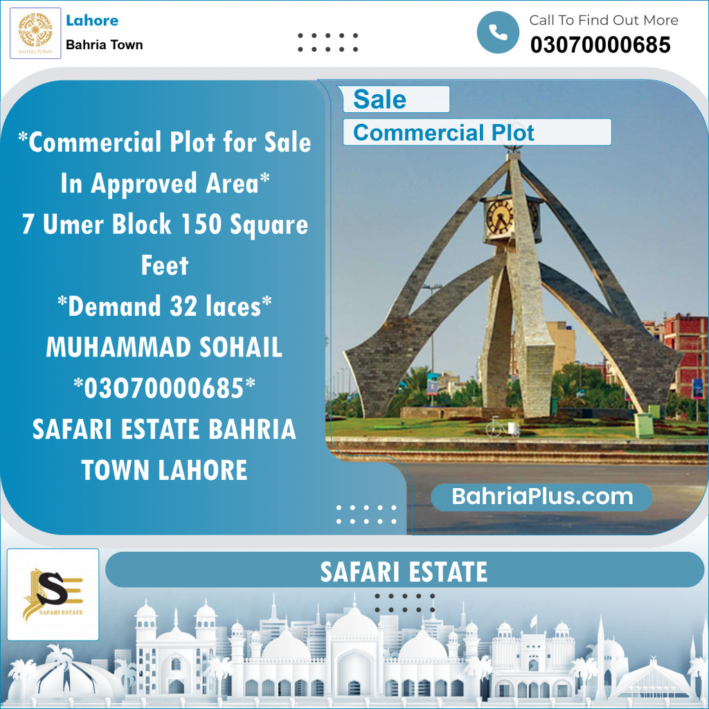 Commercial Plot for Sale in Bahria Town, Lahore - (BP-146818)