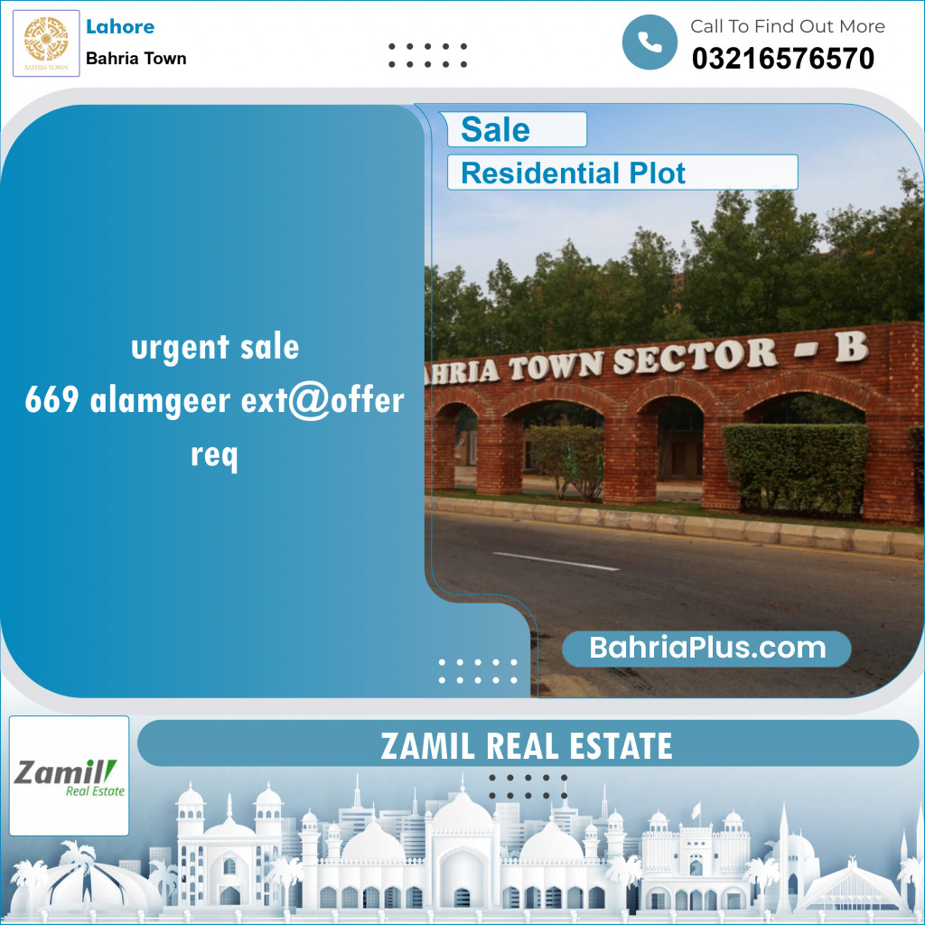 Residential Plot for Sale in Bahria Town, Lahore - (BP-146825)