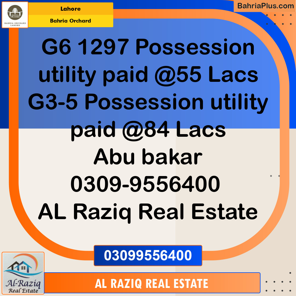 Residential Plot for Sale in Phase 4 - G6 Block -  Bahria Orchard, Lahore - (BP-146861)
