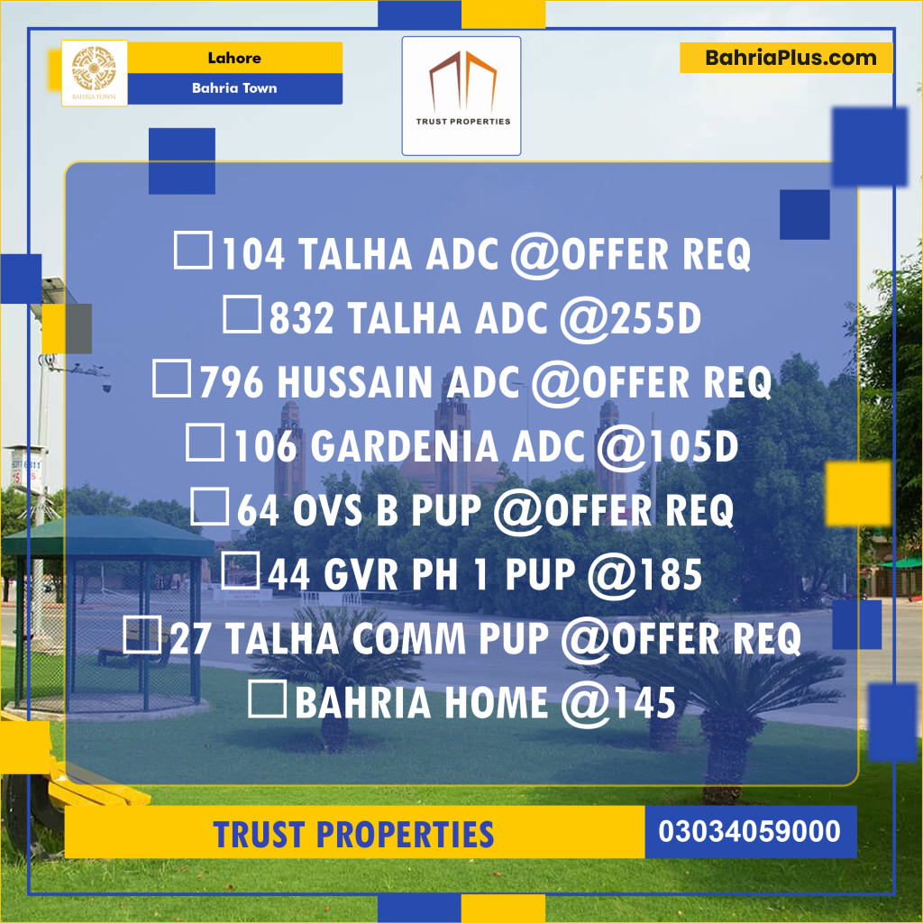 Residential Plot for Sale in Bahria Town, Lahore - (BP-146891)