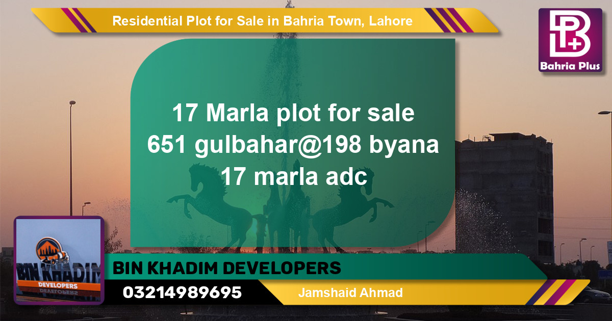 Residential Plot for Sale in Bahria Town, Lahore - (BP-146933)