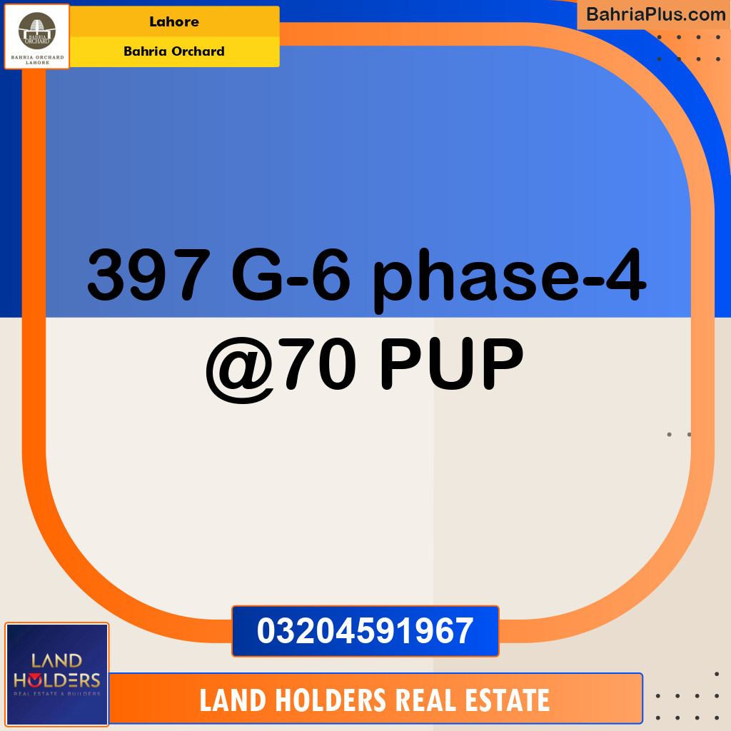Residential Plot for Sale in Bahria Orchard, Lahore - (BP-146965)