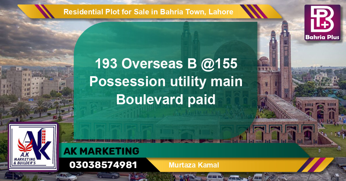 Residential Plot for Sale in Bahria Town, Lahore - (BP-146977)