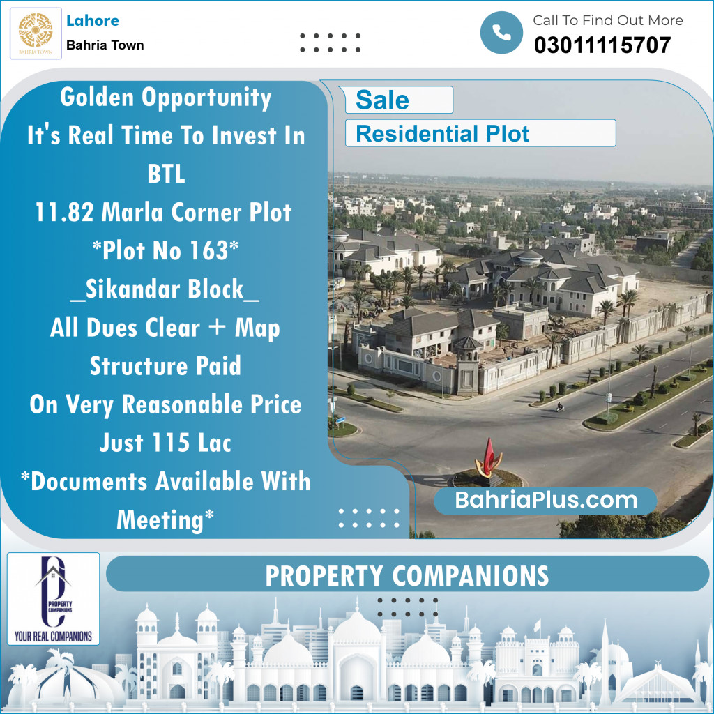 Residential Plot for Sale in Bahria Town, Lahore - (BP-146980)