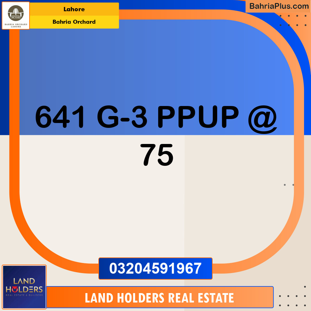 Residential Plot for Sale in Bahria Orchard, Lahore - (BP-147002)
