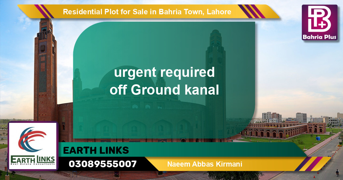 Residential Plot for Sale in Bahria Town, Lahore - (BP-147005)