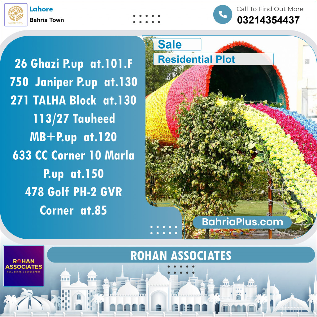 Residential Plot for Sale in Bahria Town, Lahore - (BP-147006)