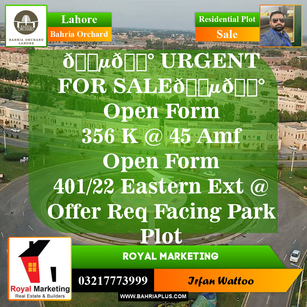 Residential Plot for Sale in Bahria Orchard, Lahore - (BP-147034)