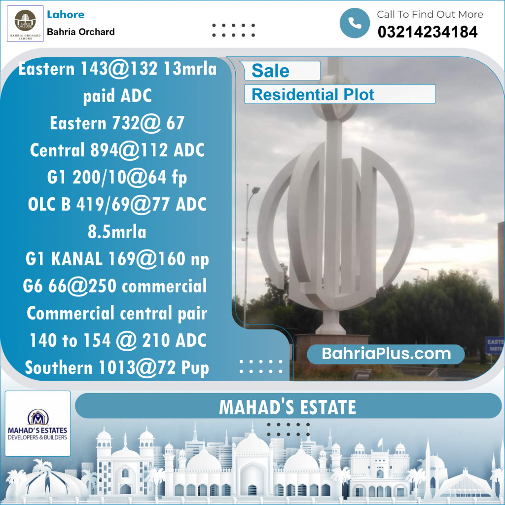 Residential Plot for Sale in Bahria Orchard, Lahore - (BP-147070)