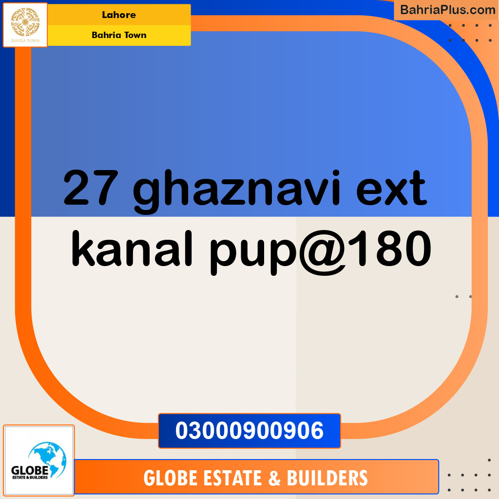 Residential Plot for Sale in Sector F - Ghaznavi Ext. Block -  Bahria Town, Lahore - (BP-147098)