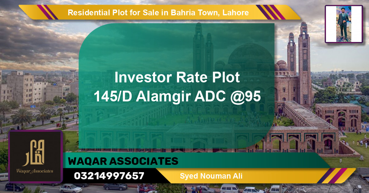 Residential Plot for Sale in Sector F - Alamgir Block -  Bahria Town, Lahore - (BP-147103)