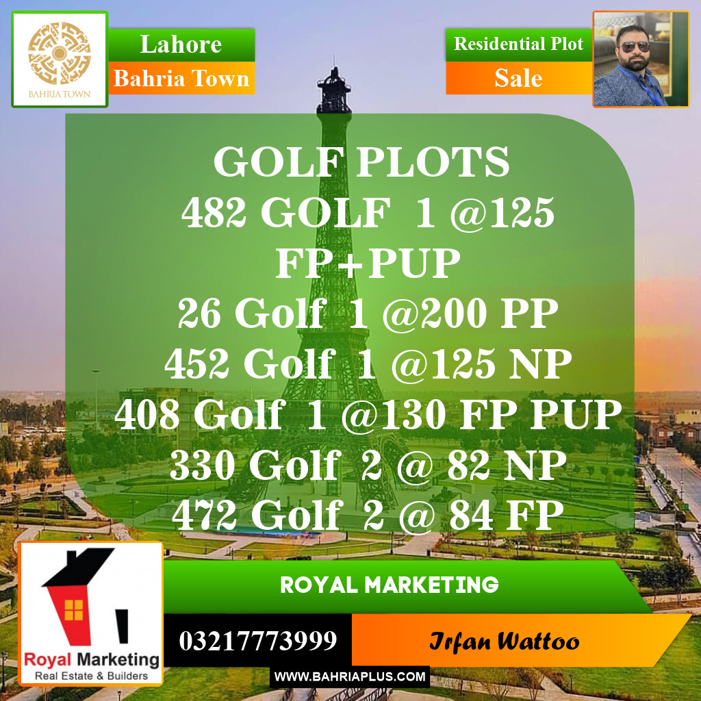 Residential Plot for Sale in Bahria Town, Lahore - (BP-147212)