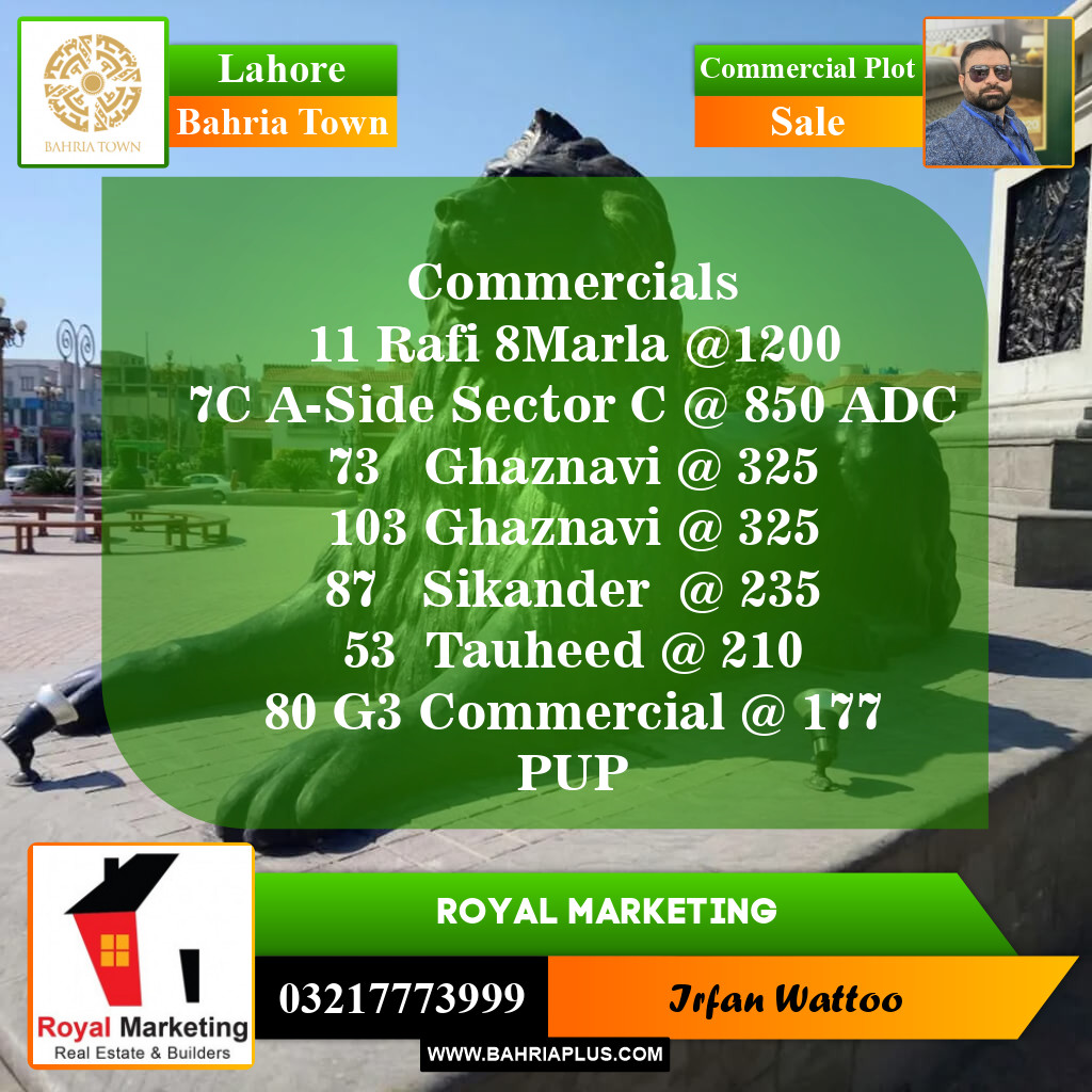 Commercial Plot for Sale in Bahria Town, Lahore - (BP-147215)