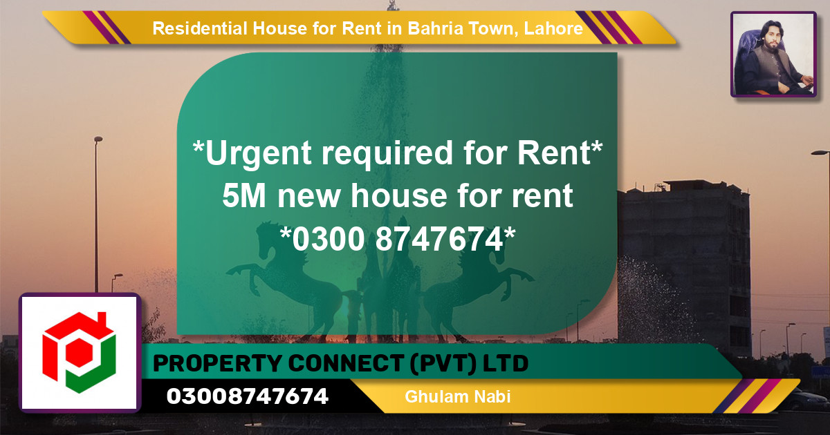 Residential House for Rent in Bahria Town, Lahore - (BP-147277)
