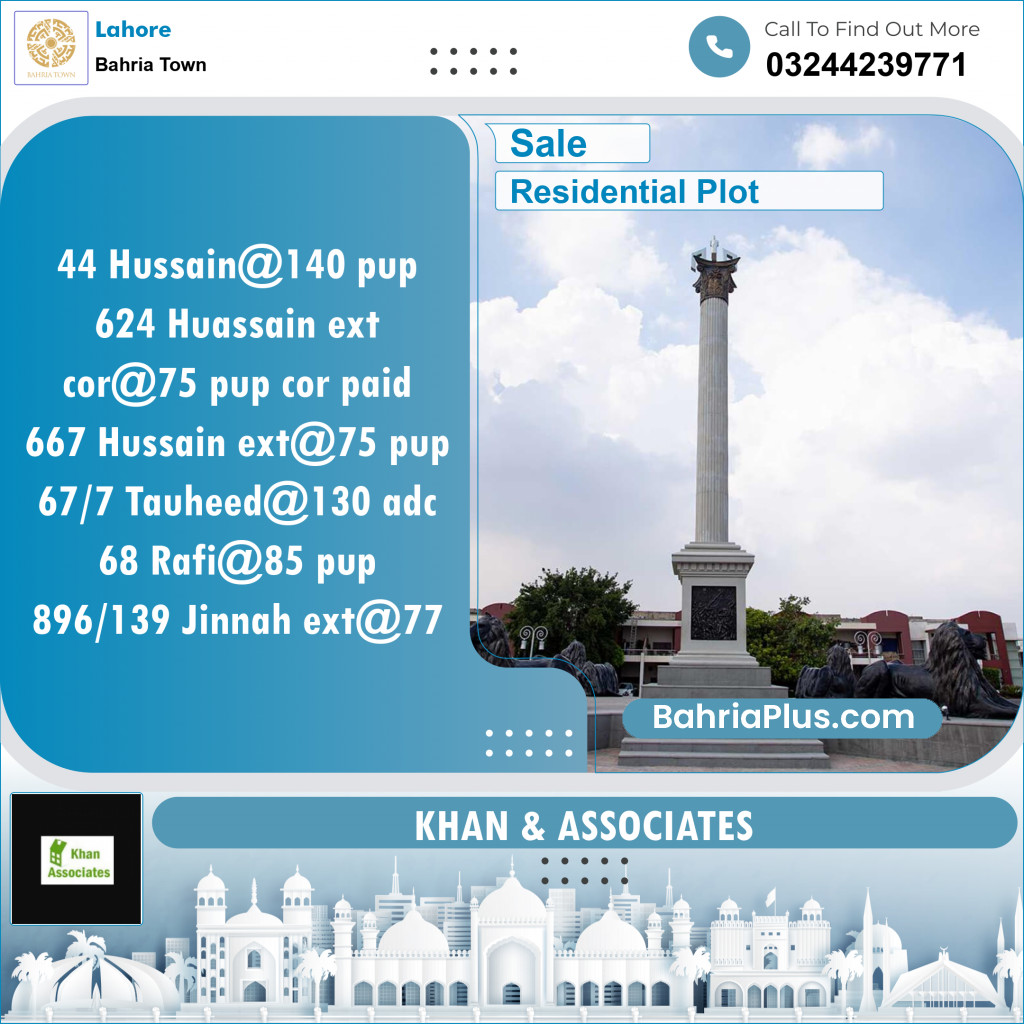 Residential Plot for Sale in Bahria Town, Lahore - (BP-147289)