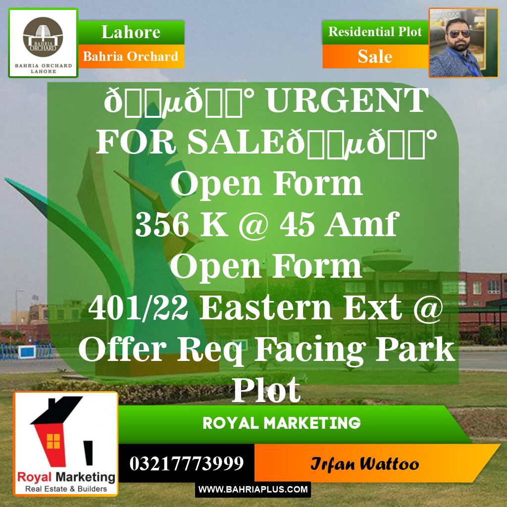 Residential Plot for Sale in Bahria Orchard, Lahore - (BP-147307)