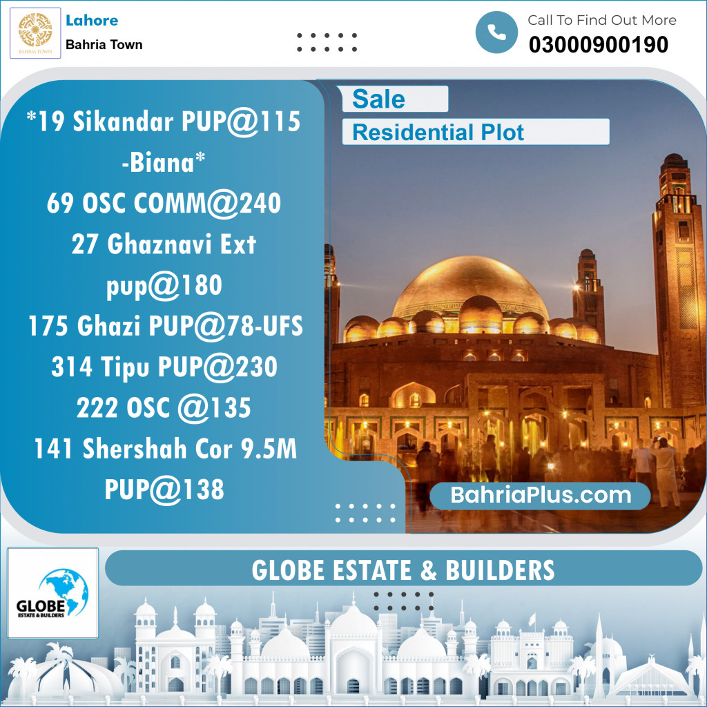 Residential Plot for Sale in Sector F - Sikander Block -  Bahria Town, Lahore - (BP-147339)