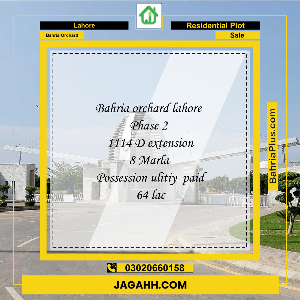 Residential Plot for Sale in Bahria Orchard, Lahore - (BP-147362)