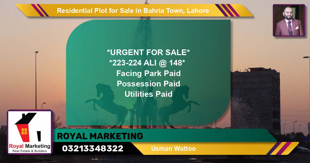 Residential Plot for Sale in Bahria Town, Lahore - (BP-147386)