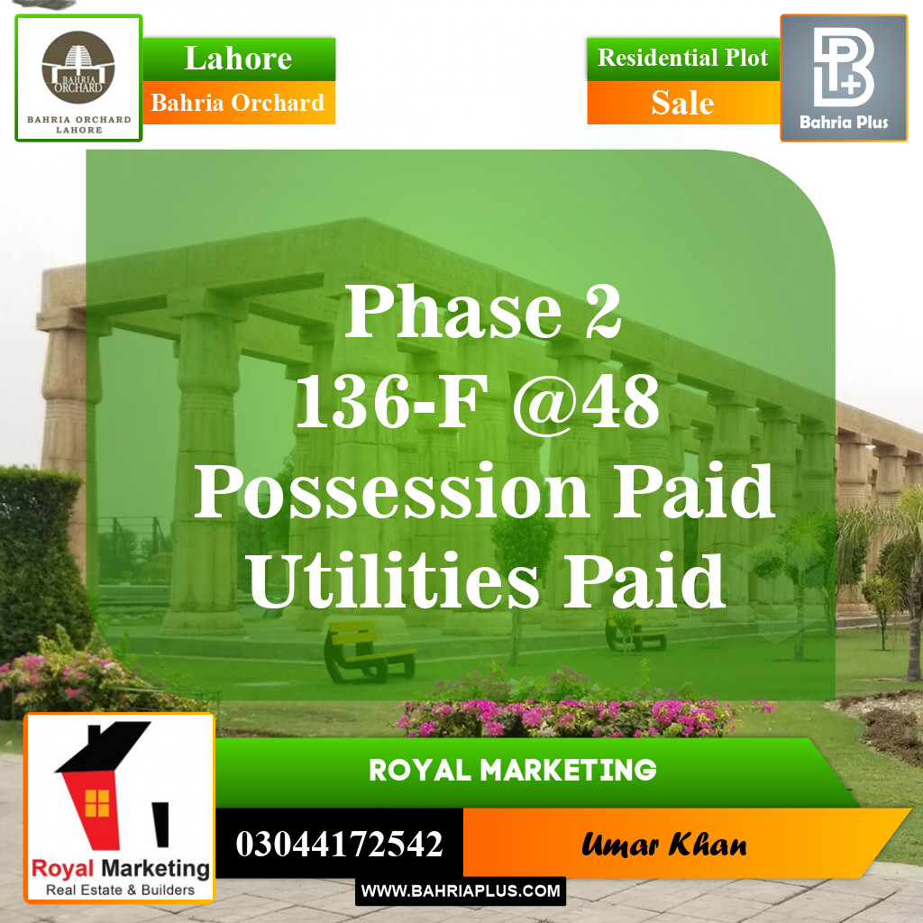 Residential Plot for Sale in Bahria Orchard, Lahore - (BP-147390)