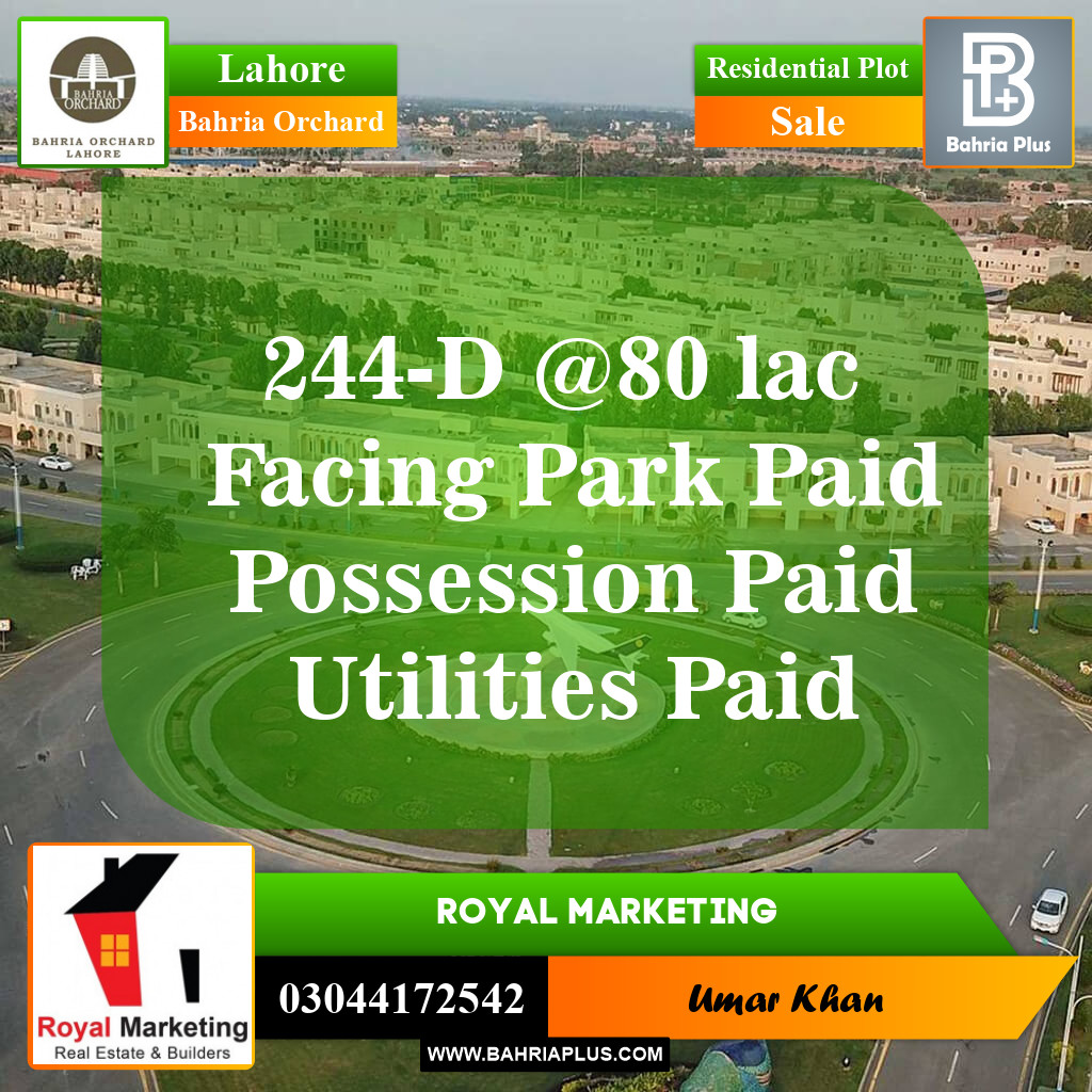 Residential Plot for Sale in Bahria Orchard, Lahore - (BP-147400)