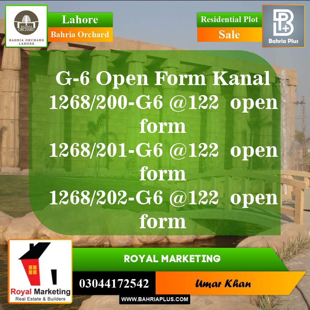 Residential Plot for Sale in Bahria Orchard, Lahore - (BP-147402)