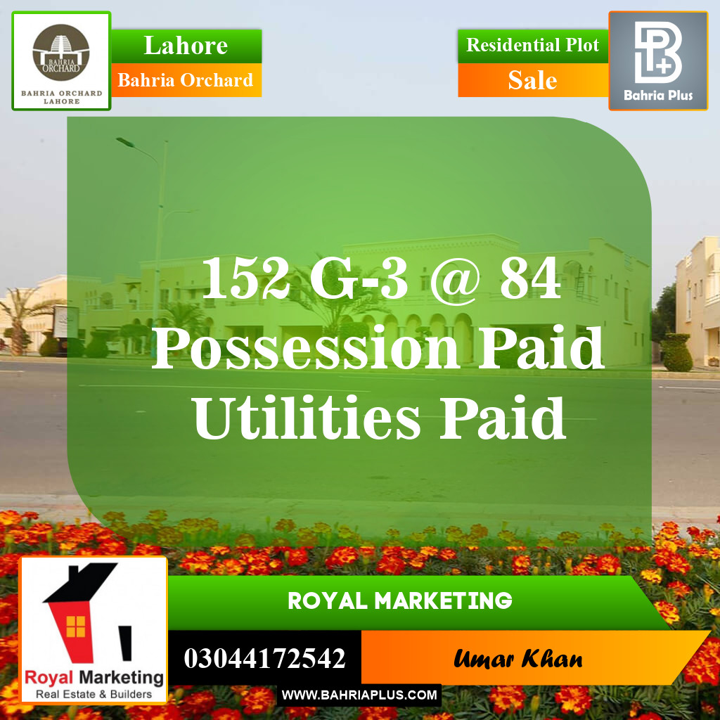 Residential Plot for Sale in Bahria Orchard, Lahore - (BP-147406)