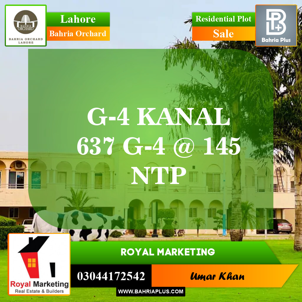 Residential Plot for Sale in Bahria Orchard, Lahore - (BP-147411)